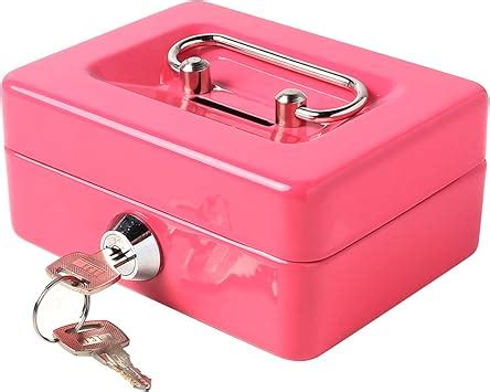 pink metal box|Amazon.com: Pink Locking Cash Box.